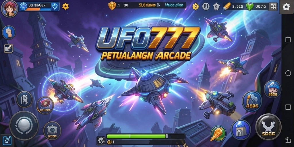 Screenshot yang menampilkan aksi seru dalam gameplay Arcade UFO777.