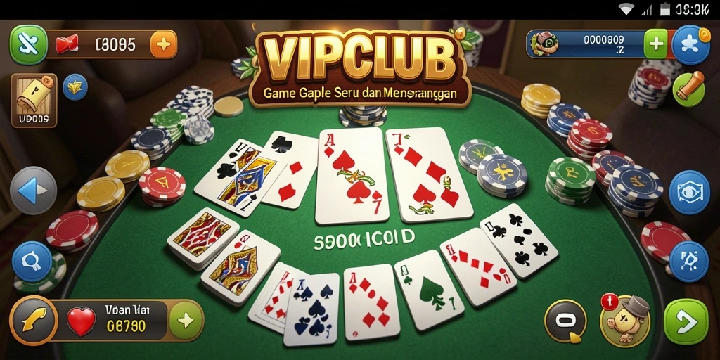 Screenshot gameplay Gaple VIPCLUB yang menarik dan mengasyikkan.